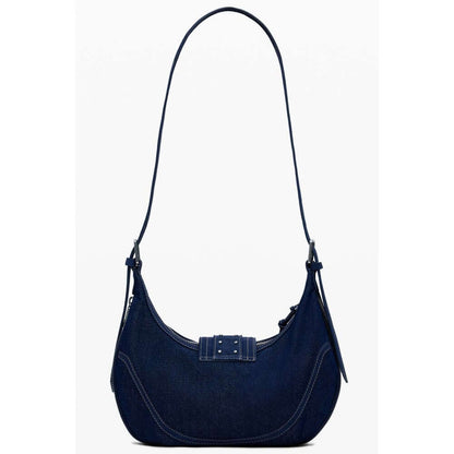Desigual Blue Cotton Women Handbag with adjustable strap, functional elegance in vibrant blue handcrafted from premium materials.