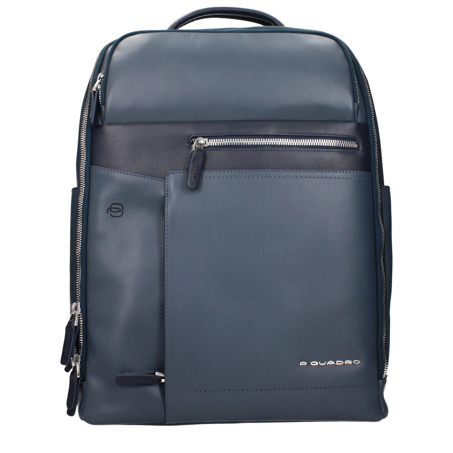 Piquadro Blue Leather Backpack with adjustable straps and vintage effect. Perfect for iPad/PC cases. MPN CA4118W82BLU.