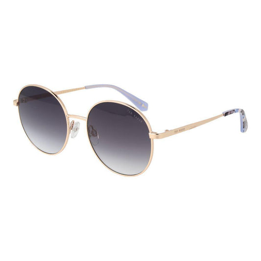 Ted Baker Gold Women Sunglass with round gradient lenses and full-rim acetate frame, 100% UVA & UVB protection, size 54-18-135.