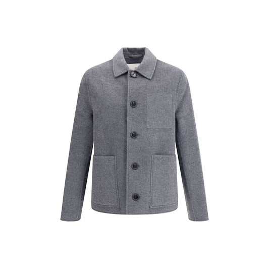 Ami Paris Gray Wool Coat