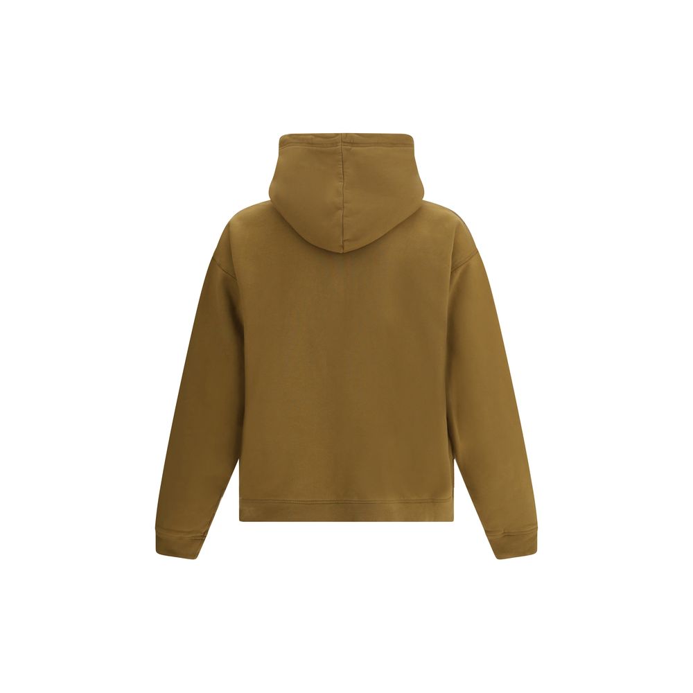 Back view of Dsquared² Brown Cotton Sweatshirt with hood and double-slider zipper, showcasing urban style and functionality.