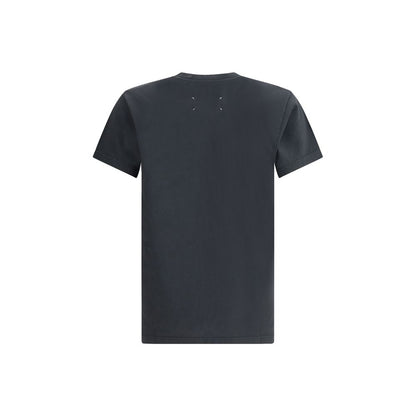 Rear view of Margiela Black Cotton T-Shirt showcasing minimalist design and high-quality cotton material.