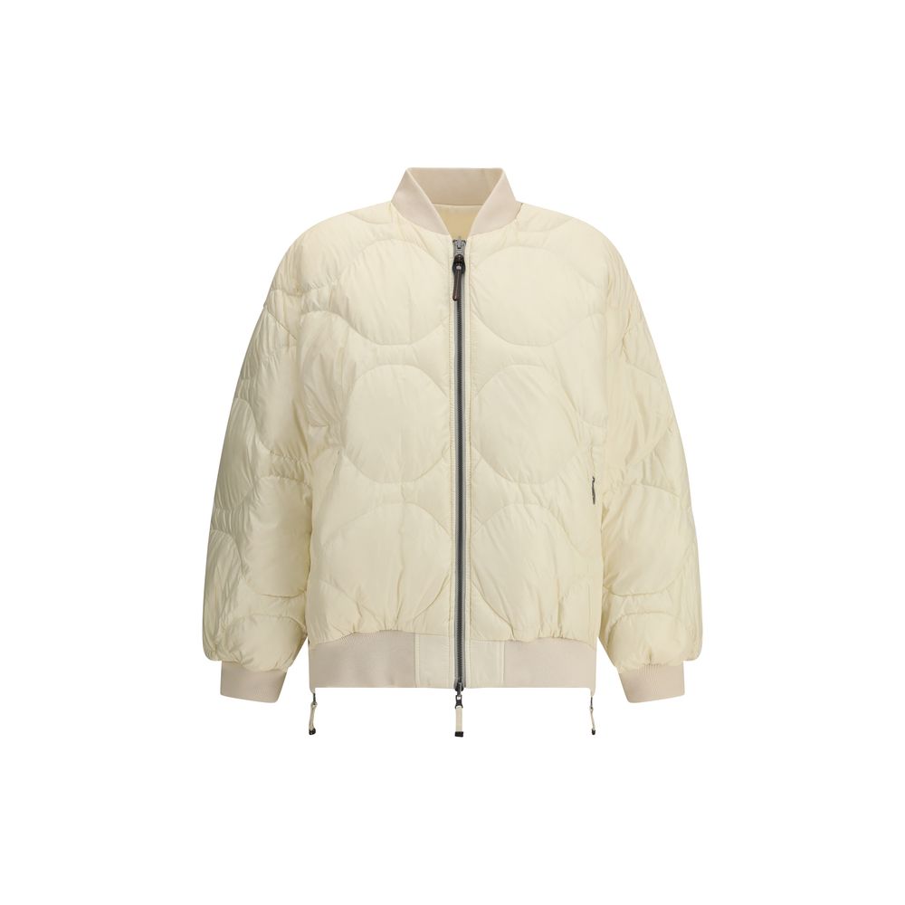 Parajumpers White Polyester Clothing - Reversible Bomber with quilted side, oversized fit, street-inspired, central zipper, AW25 season.