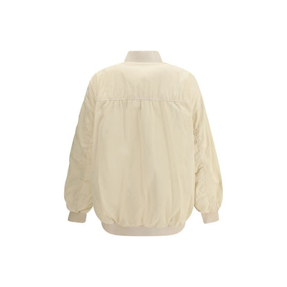 Parajumpers White Polyester Clothing - Reversible Bomber Jacket with Oversized Fit and Street-Inspired Design, Back View