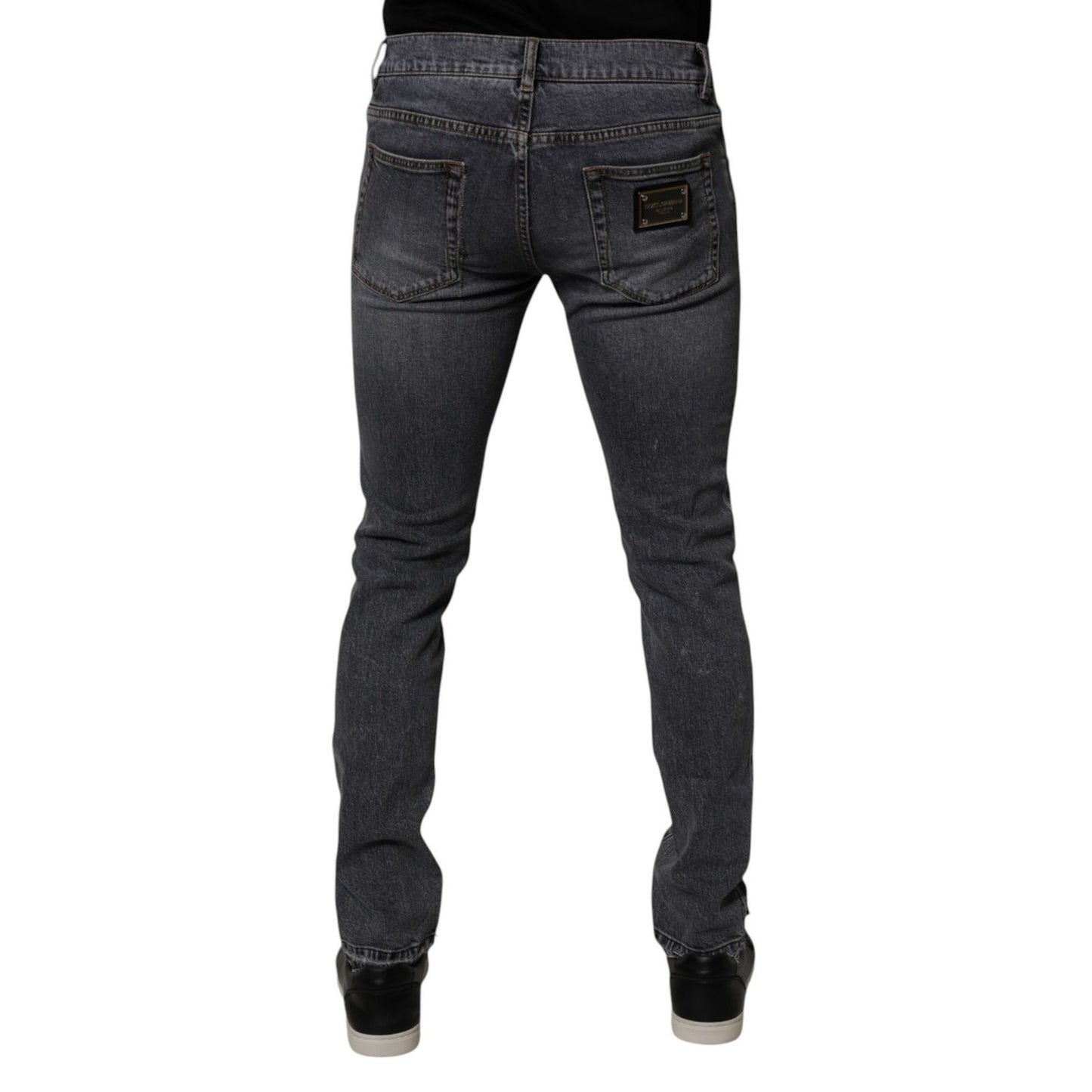 Dolce & Gabbana Dark Gray Cotton Stretch Skinny Denim Jeans