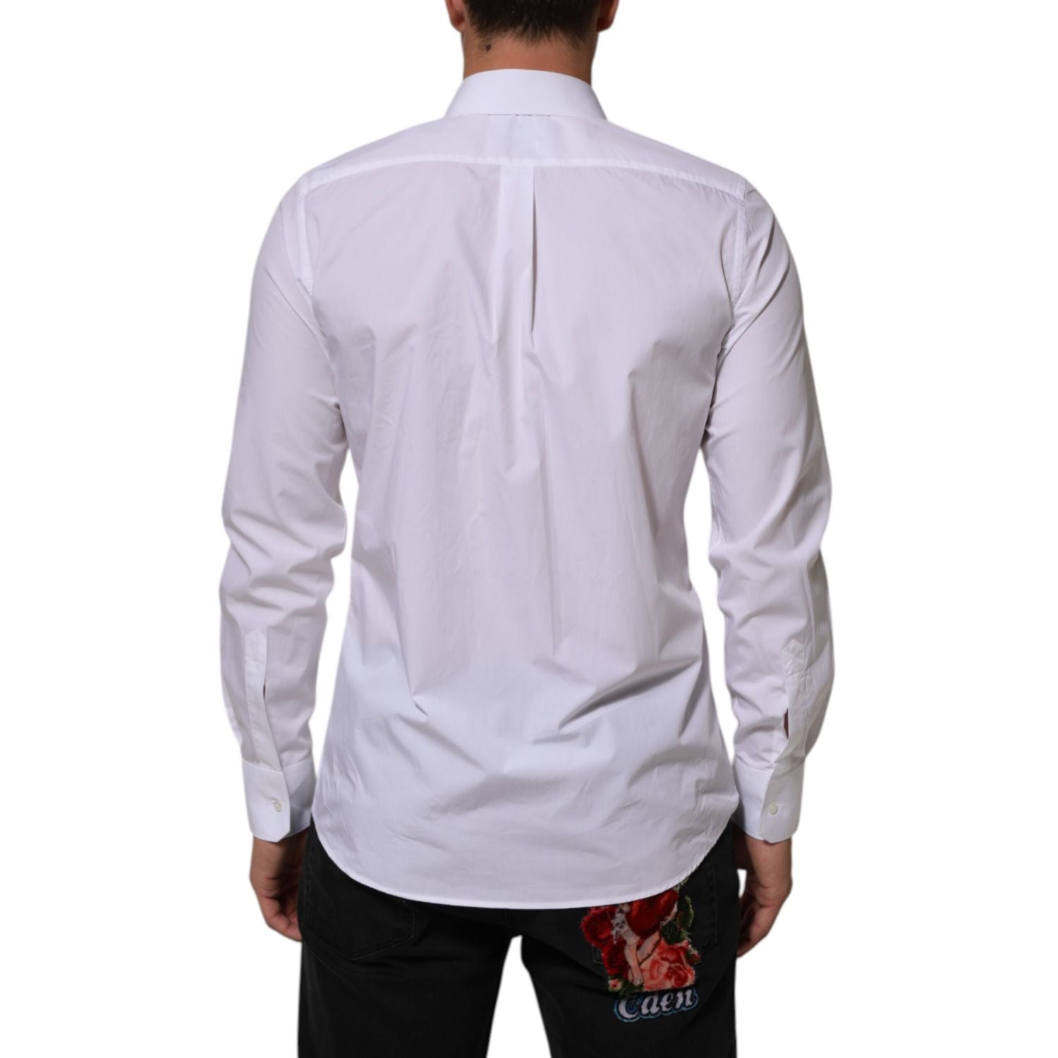 Dolce & Gabbana White Cotton MARTINI Men Formal Dress Shirt