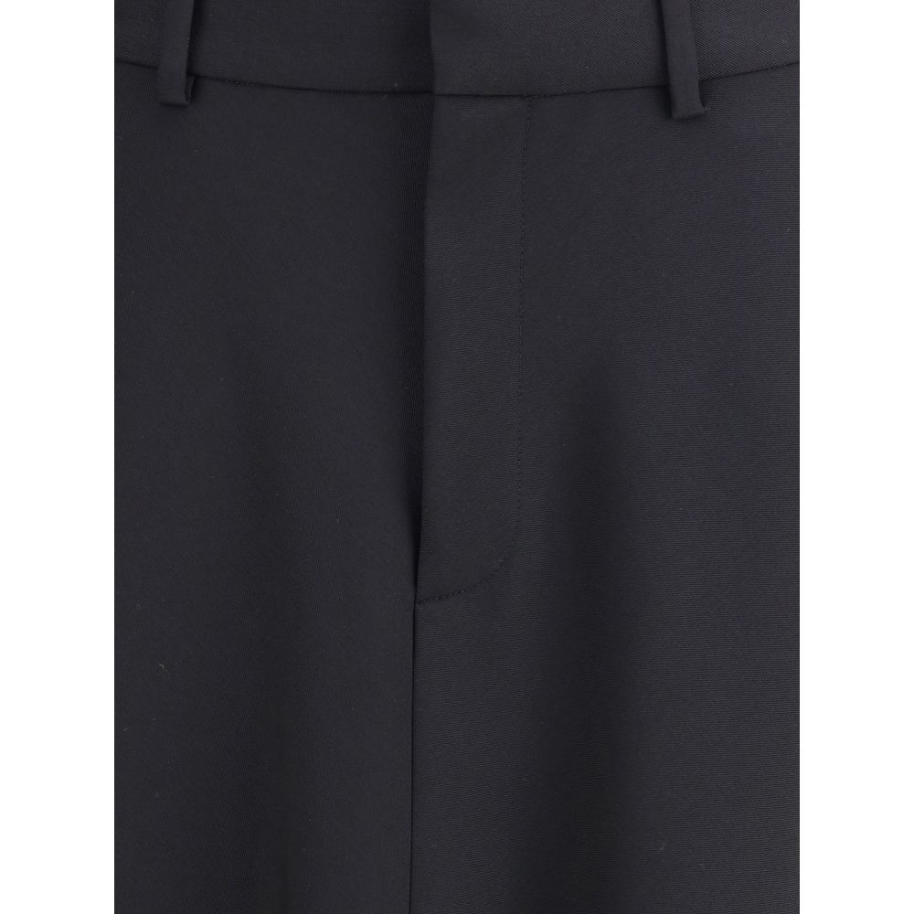 Balenciaga Black Fleece Wool Long Skirt with mid-rise waist and front buttons, showcasing exquisite craftsmanship from AW25 collection.