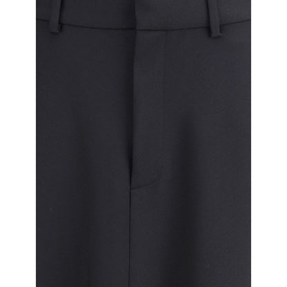 Balenciaga Black Fleece Wool Long Skirt with mid-rise waist and front buttons, showcasing exquisite craftsmanship from AW25 collection.