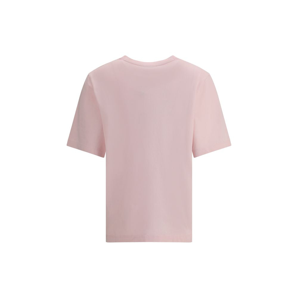 Back view of a Maison Kitsuné Multicolor Cotton T-Shirt in pastel shade, featuring a plain design, 100% cotton composition.