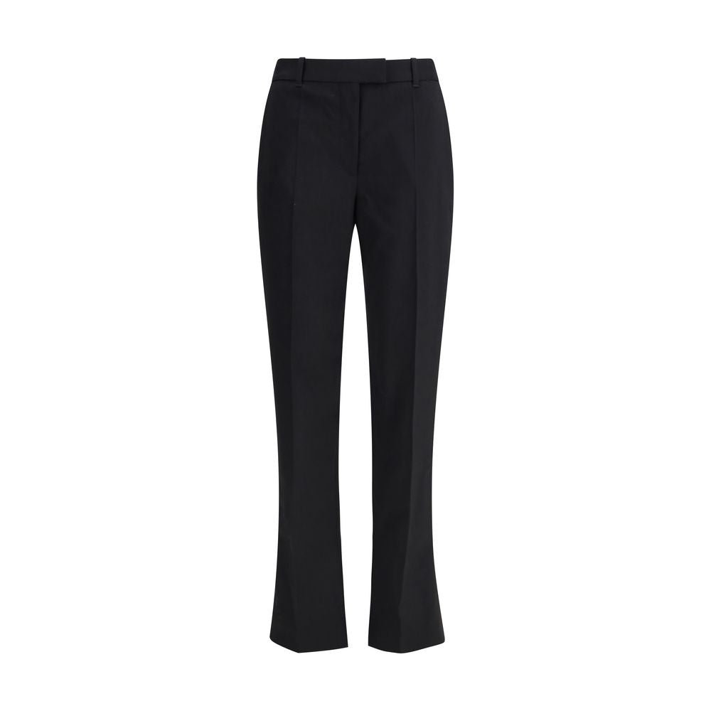 Alexander McQueen Black Wool Dress Pants with tapered leg and classic waist.