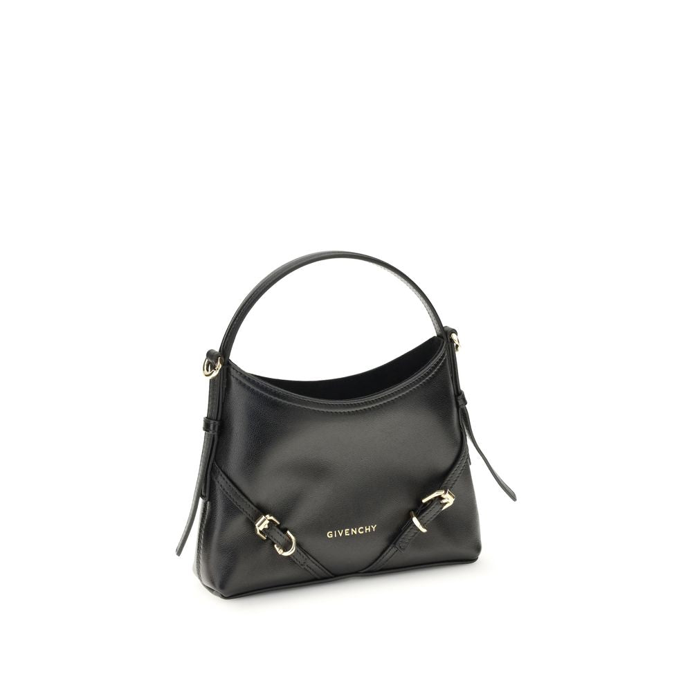 Givenchy Black Calf Leather Bos Taurus Handbag with embossed logo, short handle, and gold-toned details.