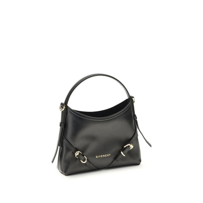Givenchy Black Calf Leather Bos Taurus Handbag with embossed logo, short handle, and gold-toned details.