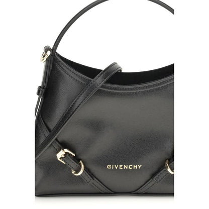 Givenchy Black Calf Leather Bos Taurus Handbag with embossed logo and gold-toned details.