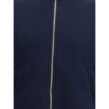 Thom Browne Blue Cotton Bomber jacket featuring a front zip closure and tricolor details for a modern, refined style.