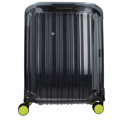 Piquadro Gray Polycarbonate Luggage And Travel trolley with logos, TSA closure, USB output, and vintage effect. Model BV4425PQLXGR.