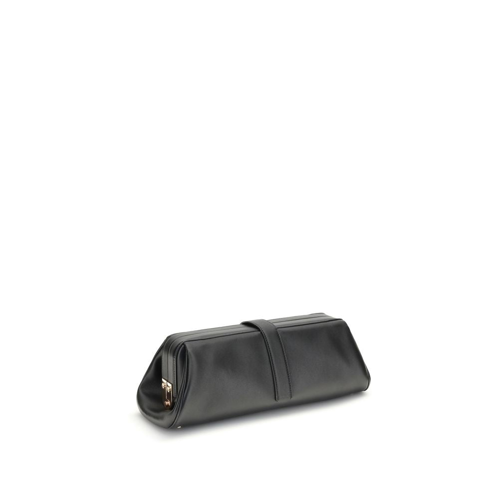 Gabriela Hearst Black Calf Leather Bos Taurus Clutch Bag