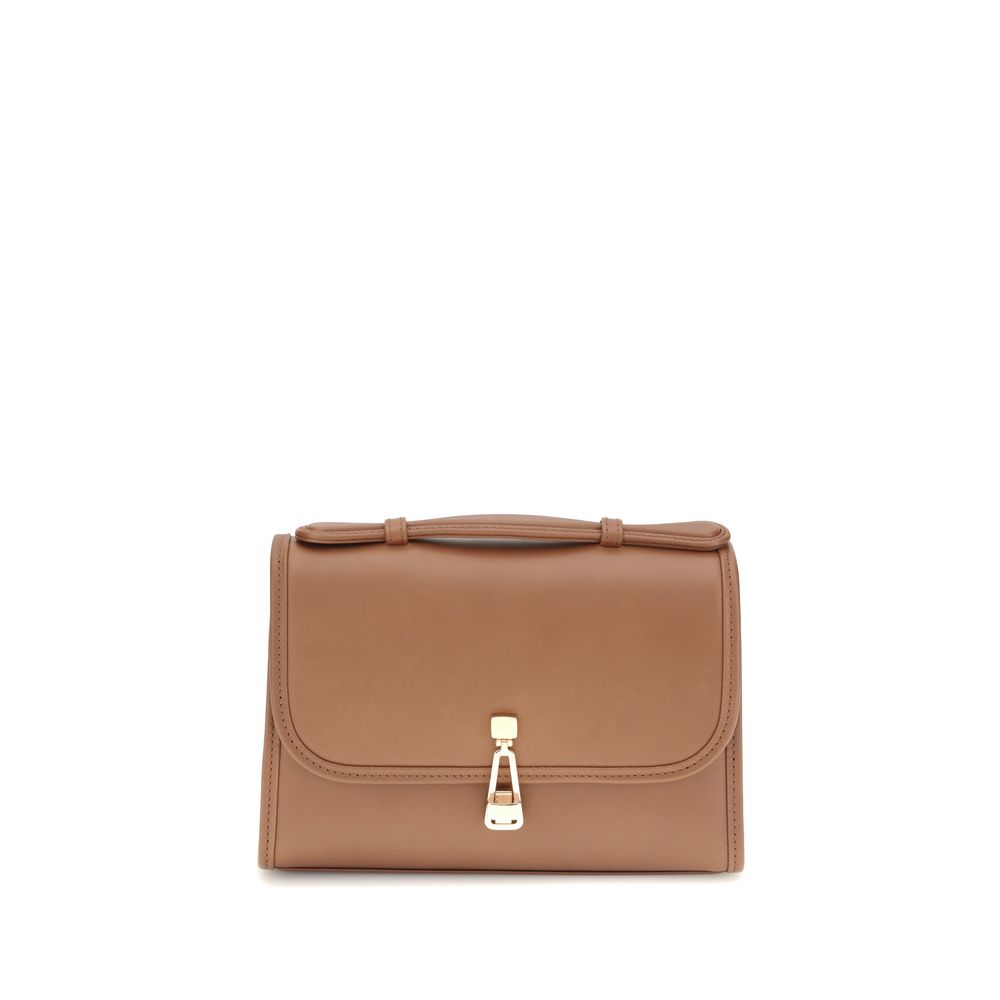 Gabriela Hearst Brown Leather Shoulder Bag with satchel style, top handle, and versatile crossbody strap, AW25, 100% leather.