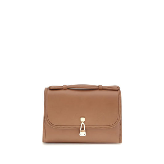 Gabriela Hearst Brown Leather Shoulder Bag with satchel style, top handle, and versatile crossbody strap, AW25, 100% leather.