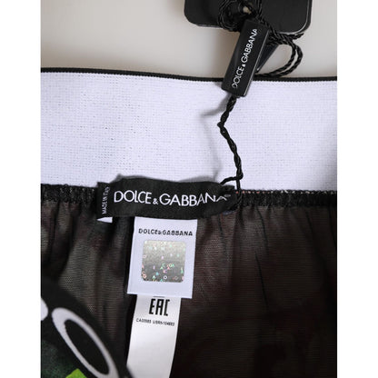 Dolce & Gabbana Black Floral Print High Waist Panty Underwear