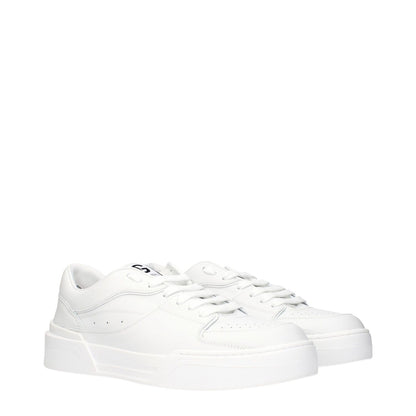 Dolce & Gabbana White Leather Low Top Sneakers with logos on front and back, MPN CS2036A106580001, product code F83238.