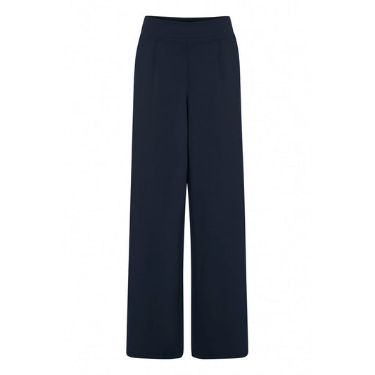 ICHI Blue Recycled Polyurethane Casual Pants