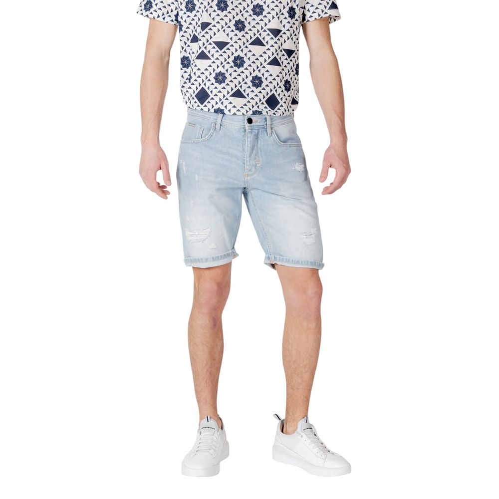 Antony Morato Light Blue Cotton Bermuda Shorts