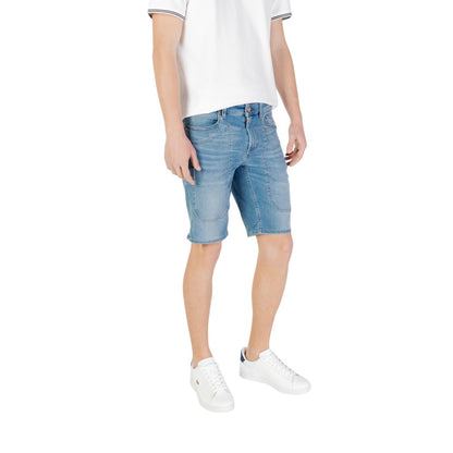 Jeckerson Light Blue Cotton Bermuda Shorts