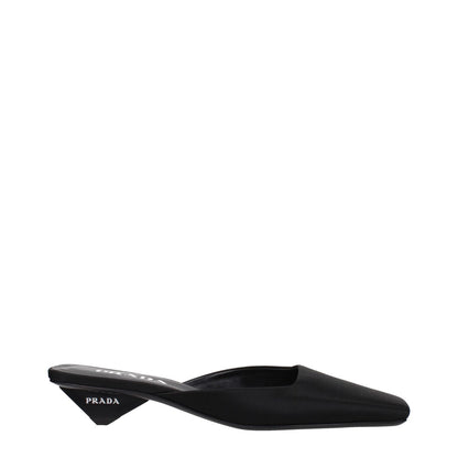 Prada Black Satin Flat Sandals
