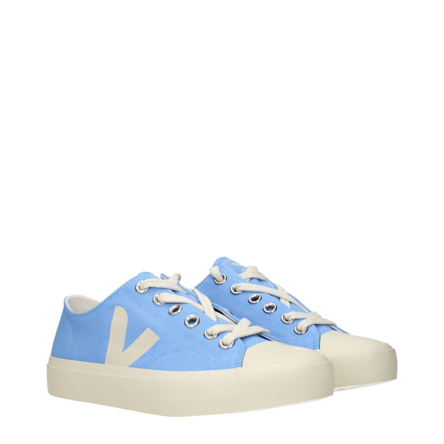 Veja Light Blue Fabric Low Top Sneakers