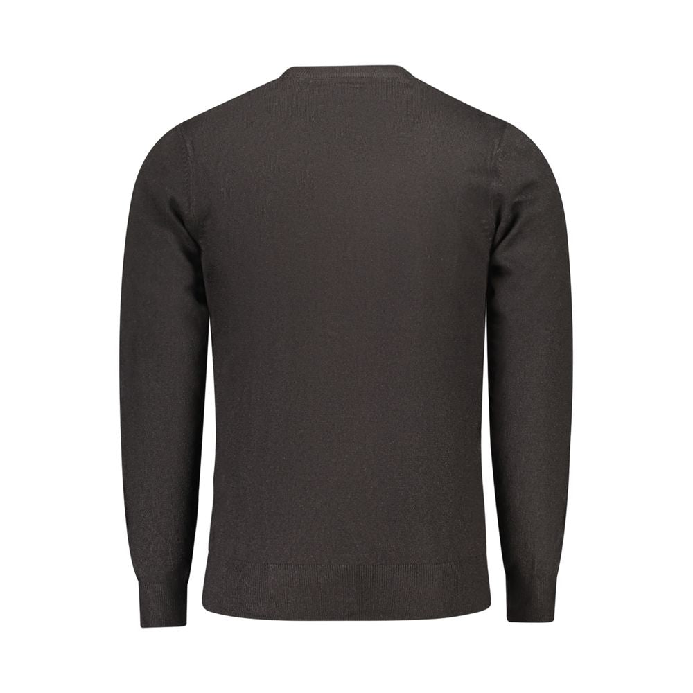 Back view of North Sails Black Nylon Sweater featuring long sleeves and crew neck style