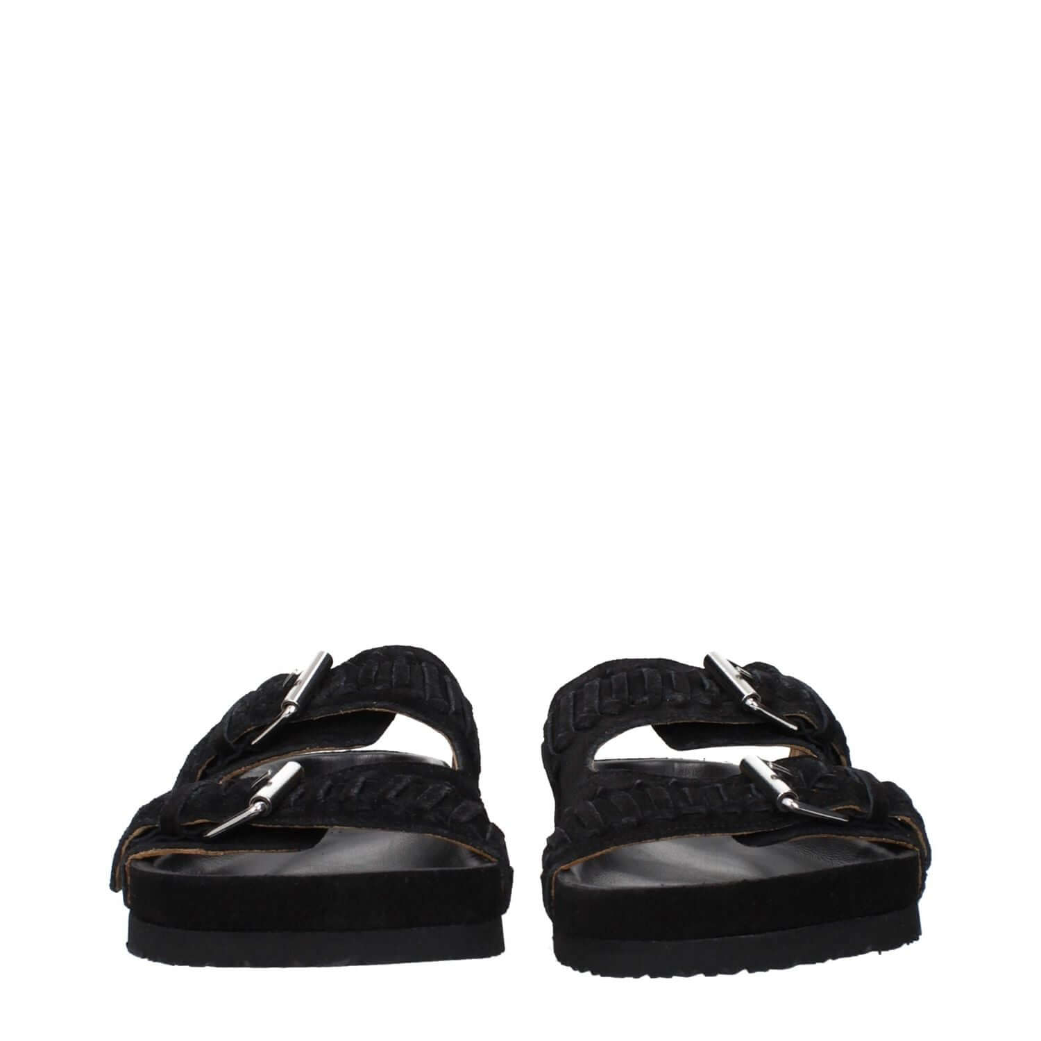 Isabel Marant Black Leather Slippers
