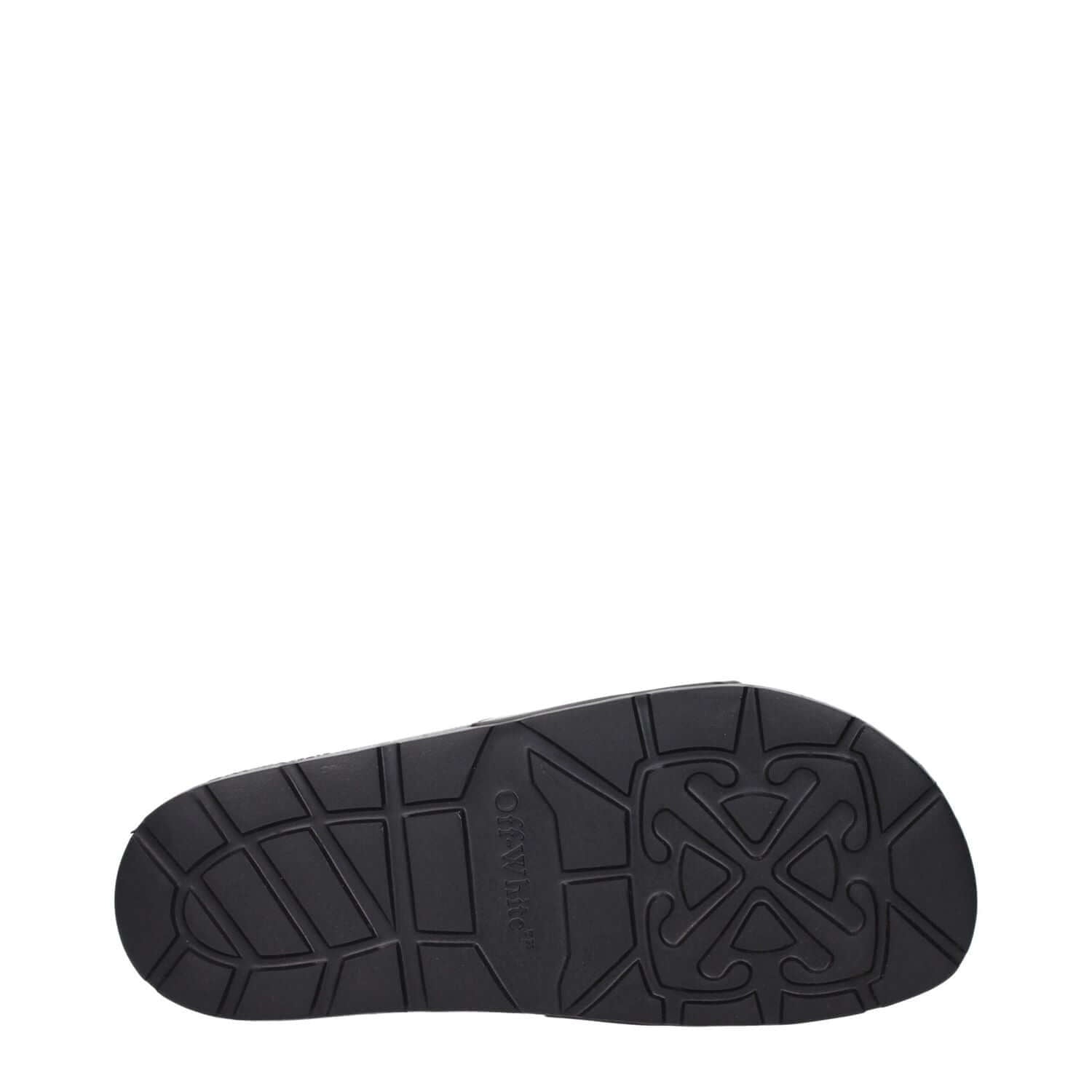 Off-White Black Cotton Slippers