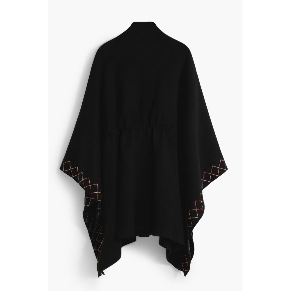 Desigual Black Polyester Women Poncho