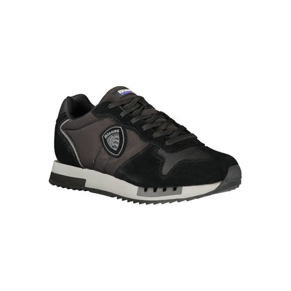 Blauer Black Leather Men Sneaker with sleek design and comfort features
