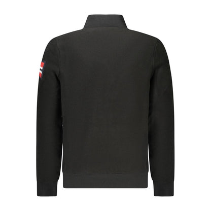 Back view of Norway 1963 Black Polyester Men Sweater with signature logo and embroidery.