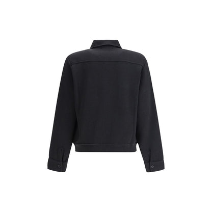 Lardini Black Fleece Wool Coat