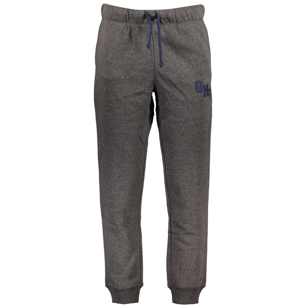 Gianmarco Venturi Gray Cotton Pant, sports trousers with elastic waist, fleece material, three pockets, ankle cuffs, embroidered logo.