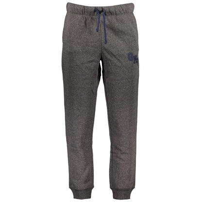 Gianmarco Venturi Gray Cotton Pant, sports trousers with elastic waist, fleece material, three pockets, ankle cuffs, embroidered logo.