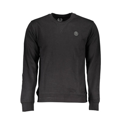 Gianmarco Venturi Black Cotton Sweatshirt with long sleeves, crew neck, brushed fabric, logo application.