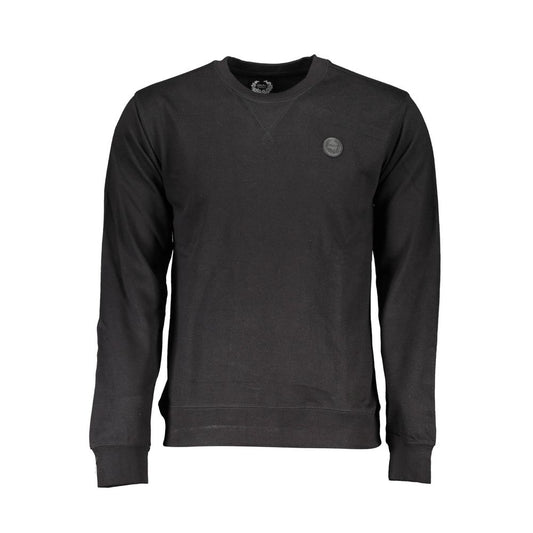 Gianmarco Venturi Black Cotton Sweatshirt with long sleeves, crew neck, brushed fabric, logo application.