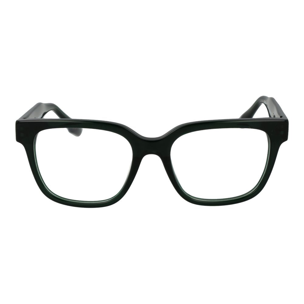 Trussardi Green Acetate Glasses (Frames), full-rim, 52-18-145, men's square style, green acetate frame, demo plastic lenses.