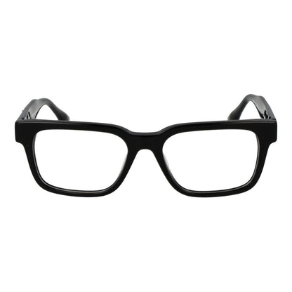 Trussardi Black Acetate Glasses (Frames) unisex full-rim rectangle style with plastic demo lenses, spring hinge, and branded case.