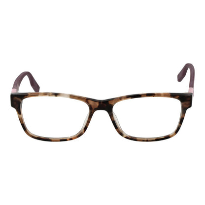 Converse Brown Plastic Glasses (Frames) for women in full-rim style with demo lenses, size 53-16-140, durable plastic material, rectangle shape.