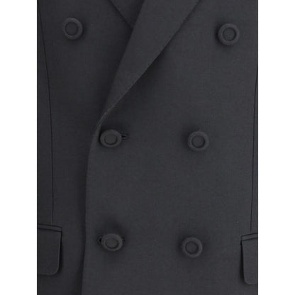 Valentino Black Polyester Coat