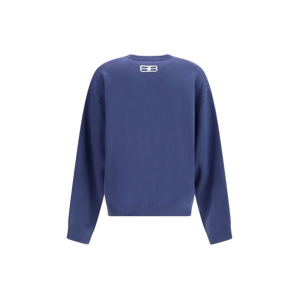 Balenciaga Blue Wool Sweatshirt