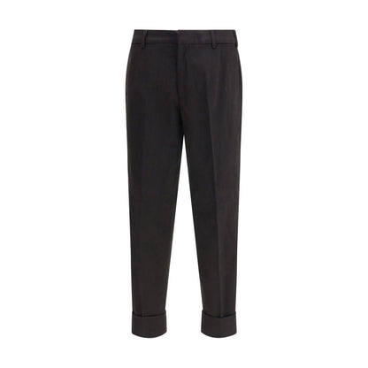 Cruna Black Cotton Casual Pants