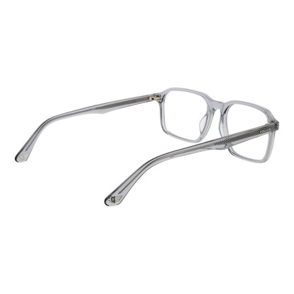 Police Gray Cellulose Acetate Glasses (Frames) in full-rim style with demo lenses, designed for men, featuring rectangle shape and spring hinges.