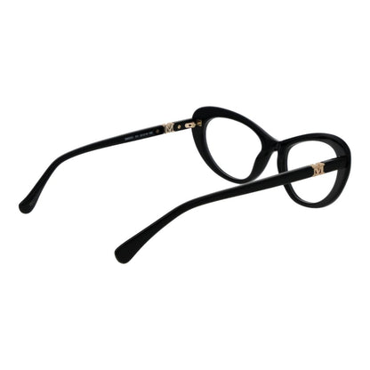 Max Mara Black Plastic Glasses (Frames) with full-rim butterfly style, size 52-18-140, including branded case, for women.