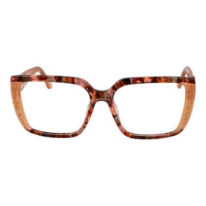 Marciano by Guess Orange Acetate Glasses (Frames) for women, full-rim butterfly style with demo lenses, spring hinge, includes case.