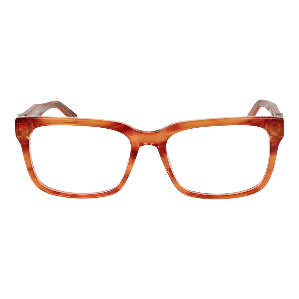 Guess Orange Acetate Glasses (Frames), full-rim rectangle style for men, spring hinge, 56-17-150 size. Orange acetate frame.
